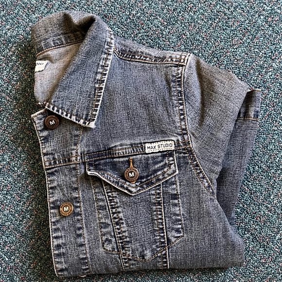 Vintage Max Studio Stretchy Denim Jacket, Medium - Picture 13 of 16
